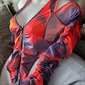 Lovely Wholesale Tie Dye Mesh Top